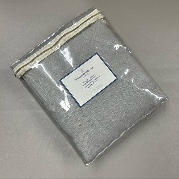Williams Sonoma Belgian Linen Rod Pocket Drape Curtain 1 Panel Smoke Gray NEW - Picture 2 of 7